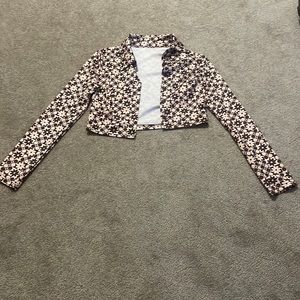 Brown and Beige Button-Up Jacket (Shein)